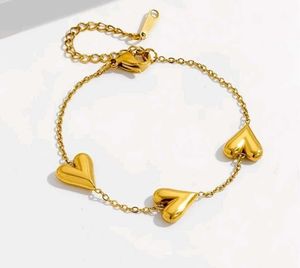 Anti-Tarnish Gold Heart Bracelet