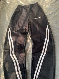 Striped Black half denim Joggers