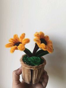 Cute Pipe Cleaner Sunflower Pot