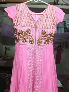Pink Embroidered Ethnic Gown