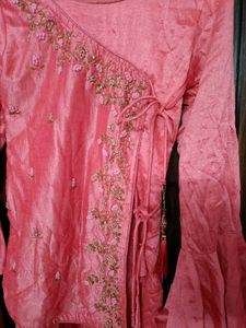 Pink Embroidered Skirt &amp; Top Set
