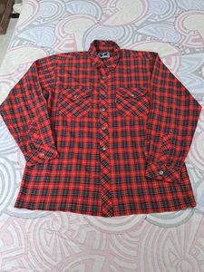 Vintage Red Plaid Flannel Shirt
