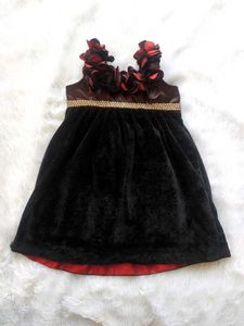 Velvet Floral Girls Dress