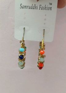 Colorful Beaded Hoop Earrings