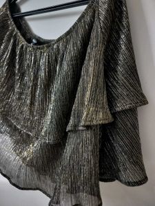 Sparkly Ruffle Off-Shoulder Top