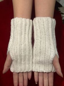 Handmade White Knit Leg Warmers