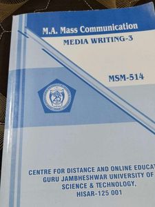 M.A. Mass Communication Media Writing