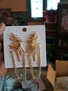 Gold Tassel Chain Drop Earrings