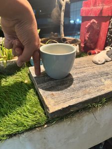 White And  Blue Ceramic Planter With Plate
