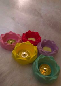 Lotus Shaped Tealight Holders(Set of 2)