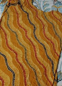 Mustard Yellow Printed Kurta