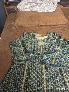 Bluish green Paisley Print Kurta