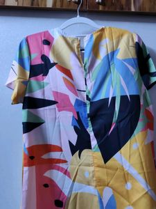 Colorful Abstract Print A-Line Dress
