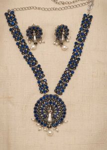 Peacock Design Necklace and Earring Set