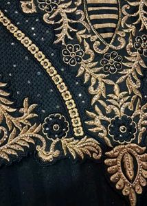 Elegant Black &amp; Gold Embroidered Kurta Set