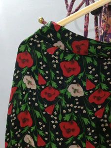 Flowy Floral Print Midi Dress