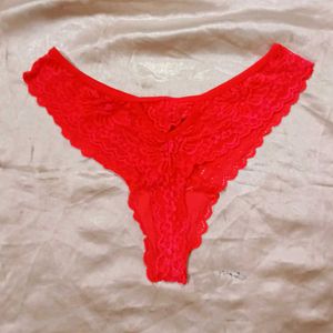 Red Lace Thong Panty