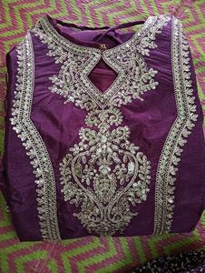 Elegant Purple Embroidered Suit