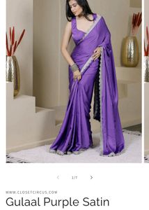 Purple Chiffon Satin Saree Export Quality
