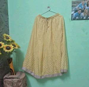 Elegant Yellow Ethnic Skirt with Embellishments