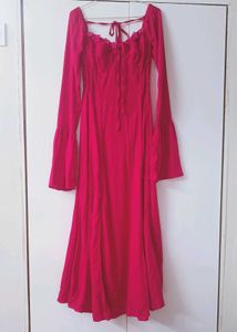 Hot Pink Floral Sweetheart Dress