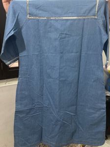 Blue Denim Collared Dress