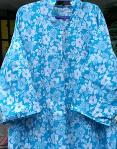 Blue Floral Print Kurta