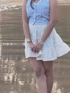 White Tiered Ruffle Skirt