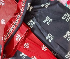 Black and Red Printed Kurta with Patiala Pants
