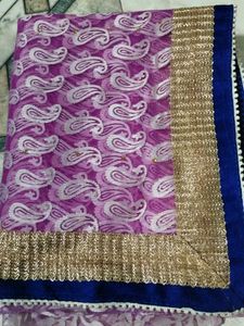 Beautiful Purple Paisley Saree