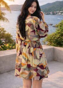 Patterned Mini Dress