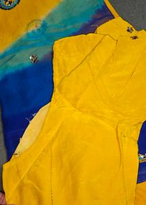 Elegant Blue Embroidered Saree