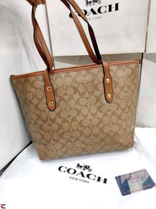 COACH* *SIGNATURE MONOGRAM CITY TOTE BAG*