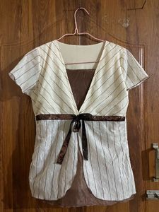 Stylish Striped Blouse with Sequins