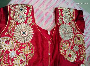 Heavy Zari Embroidery Silk Gown L Size