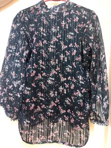 Sheer Floral Print top
