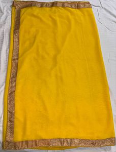 Vibrant Yellow Saree