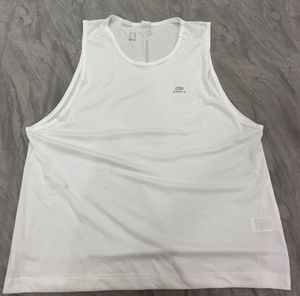 White Sleeveless Athletic Tank Top