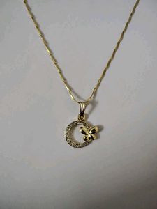 219.Gold Butterfly Pendant Necklace