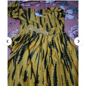 Boho Yellow Tie-Dye Maxi Dress