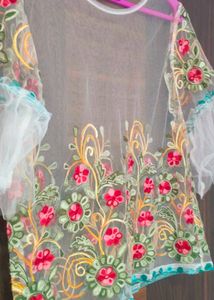 Floral Embroidered Sheer Top