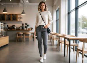 Stylish Grey Slim Fit Jeans
