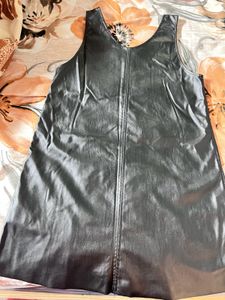 Black Faux Leather Mini Dress