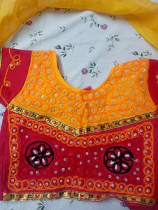 Yellow And Red Colour Radha Rani Dress