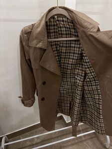 DOUBLE BREASTED TAN KHAKI  TRENCH COAT