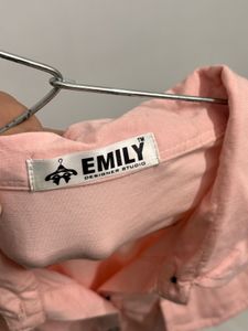 Chic Pink Lace-Up Shirt Dress