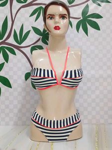 (812)Striped Bikini Set
