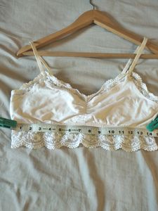 White Lace Trim Bralette