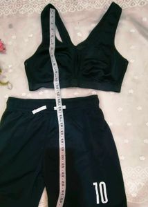 Sporty Black Bra and Shorts Set