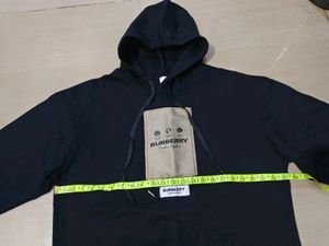 Burberry Owie Label Logo Hoodie Black Size L
